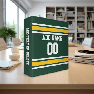 Sports Team Football Jersey Custom Name Number Binder