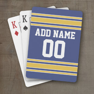 Sports Team Jersey with Custom Name and Number Playing Cards