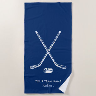Sports Team Name Ice Hockey Players Custom Beach Towel