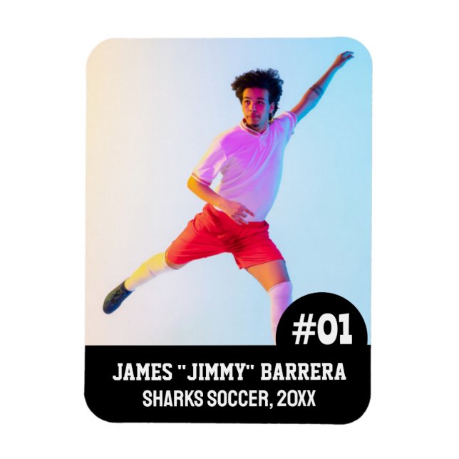 Sports Team Player (3"x4"in) Photo Magnet (Vertical)