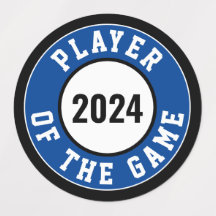 Sports Team Player of the Game Helmet Label