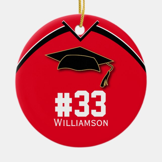Sports Team School Graduation Ceramic Ornament (Front)