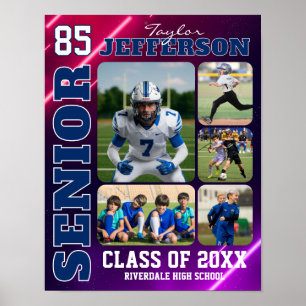 Sports Team Senior Night Custom Photo Collage Poster