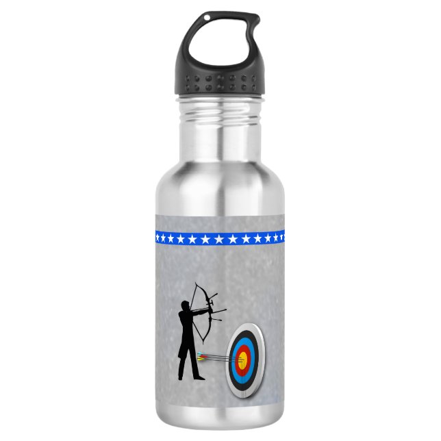 Sports Theme Archery archer and target 532 Ml Water Bottle (Front)