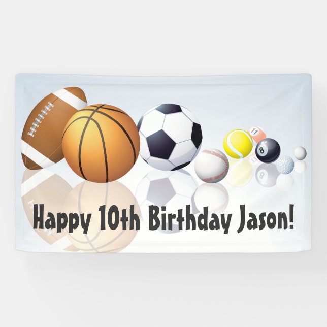 Sports Theme Birthday Banner (Horizontal)