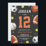 Sports Theme Boys Modern Birthday Party  Invitation<br><div class="desc">More Fun Theme Birthday Invitations Themes in the Little Bayleigh Store!</div>