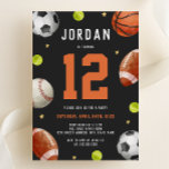 Sports Theme Boys Modern Birthday Party  Invitation<br><div class="desc">More Fun Theme Birthday Invitations Themes in the Little Bayleigh Store!</div>