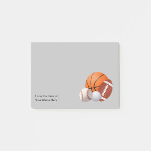 Sports Theme From The Desk Of Sticky Notepads
