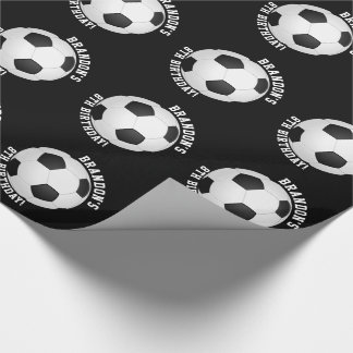 Sports Theme | Soccer Birthday Personalized Name Wrapping Paper