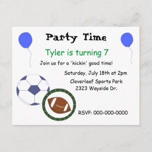 Sports Themed Party Invitation