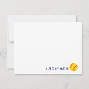 Sports Themed Personalized Softball Notecards