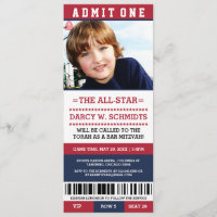 Sports Ticket Bar Mitzvah Invitations