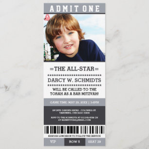 Sports Ticket Bar Mitzvah Invites