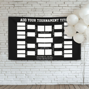 Sports Tournament Bracket - 16 Teams - Black Banner