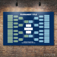 Sports Tournament Bracket - blue 32 teams 4 groups
