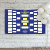 Sports Tournament Bracket blue yellow - 32 teams