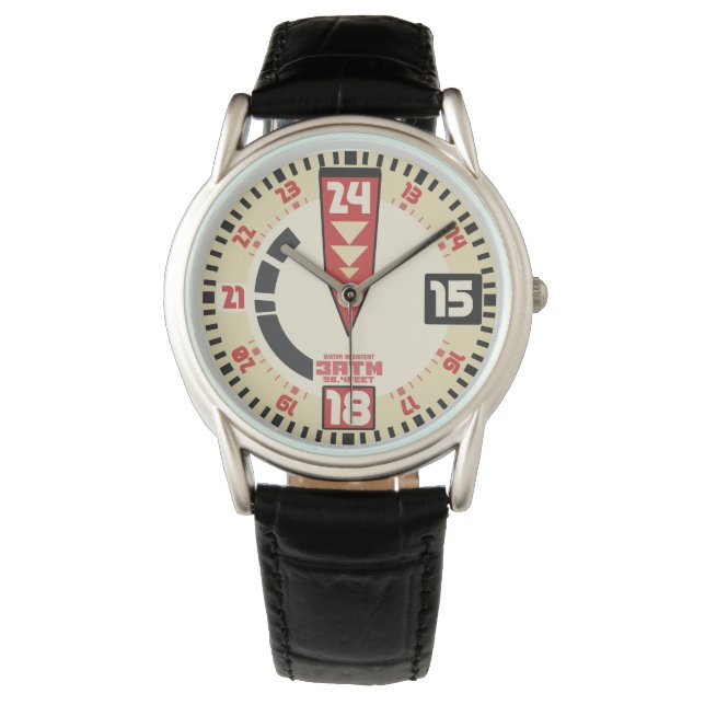 Sports vintage aviator military style watch (Front)