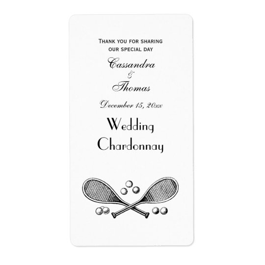 Sports Vintage Crossed Tennis Rackets Tennis Balls Shipping Label