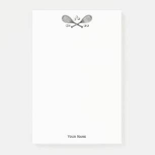 Sports Vintage Crossed Tennis Racquet Tennis Balls Post-it Notes