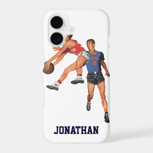 Sports Vintage, Joueurs de Basket-ball dans un Mat