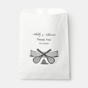 Sports Vintage Tennis Net, Crossed Racquets, Balls Favour Bag