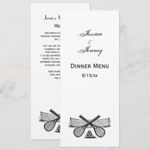 Sports Vintage Tennis Net, Crossed Racquets, Balls Invitation