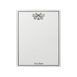 Sports Vintage Tennis Net, Crossed Racquets, Balls Notepad
