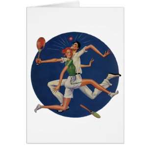 Sports vintages, accident de joueurs de tennis