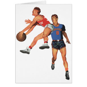 Sports vintages, joueurs de basket-ball dans un je