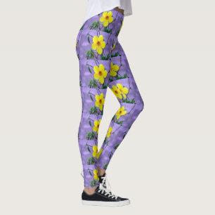 Sports yellow flower Personalize Destiny Destiny'S Leggings