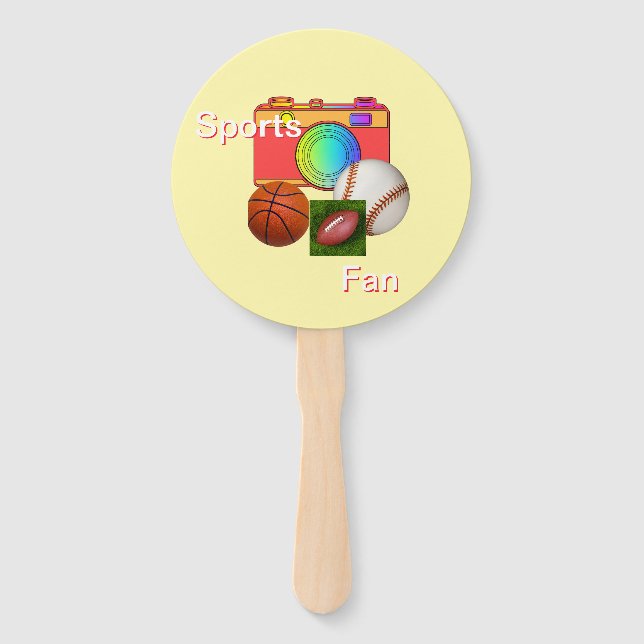  Sports Yellow Hand Fan  (Front)