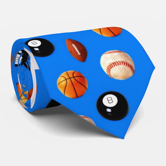 SportsBallsMediumBlue Tie (Rolled)