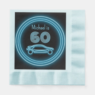 Sportscar Theme for Motorsports Enthusiast Blue Napkin