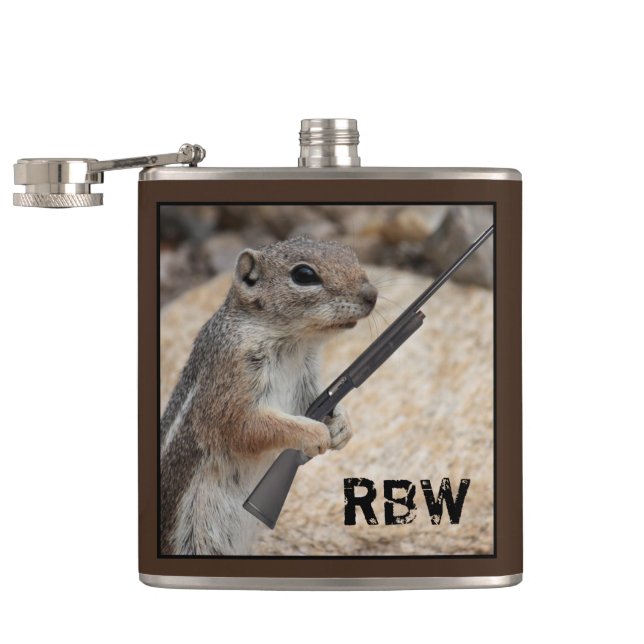Sportsman Squirrel Customizable Flask (Opened)