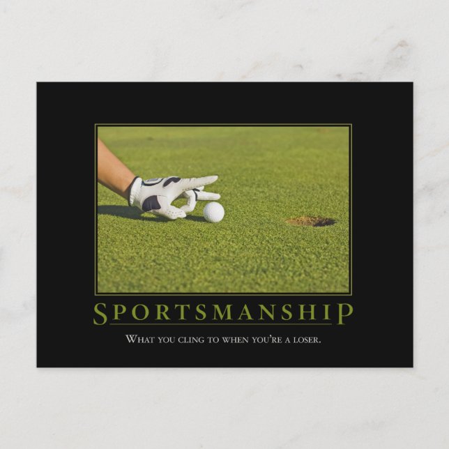 Sportsmanship Demotivational Postcard (Front)