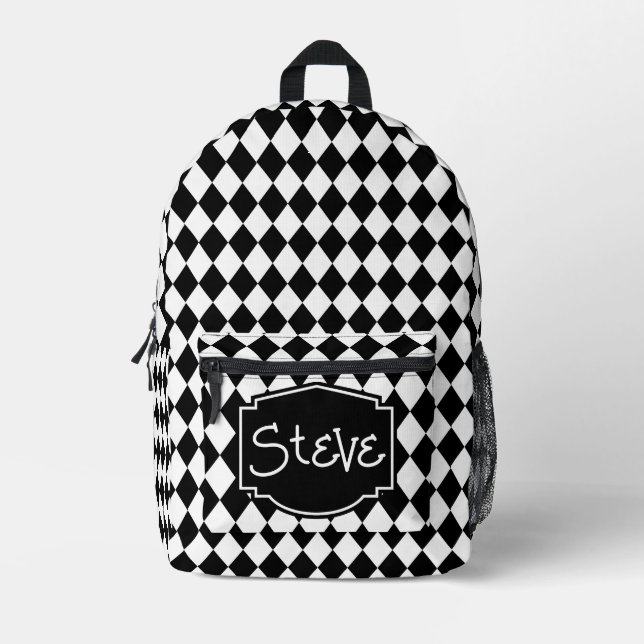 Sporty and Whimsical Personalized Printed Backpack (Front)