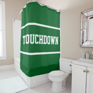 Sporty Athletic Green TOUCHDOWN White Text Stripes