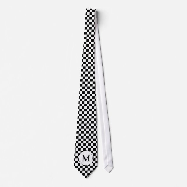 Sporty Auto Racing Chequered Flag Chequered Flag Tie (Front)