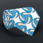 Sporty Baby Blue and White Volleyball Tie<br><div class="desc">Men's Volleyball Sport Necktie. ⭐This Product is 100% Customizable. Graphics and/or text can be deleted, moved, resized, changed around, rotated, etc... 99% of my designs in my store are done in layers. This makes it easy for you to resize and move the graphics and text around so that it will...</div>