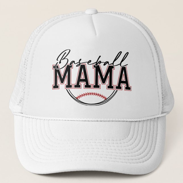 Sporty Baseball Mama Vibes Ball Cap (Front)