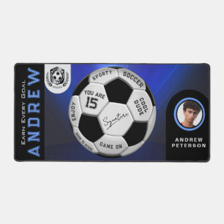 Sporty Birthday Gift For Guys | Custom Soccer Desk Mat