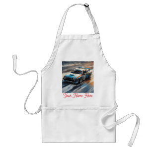 Sporty Blue Racing Car Standard Apron