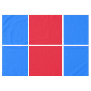 Sporty Bright Red White Blue Windowpane Stripes Tablecloth