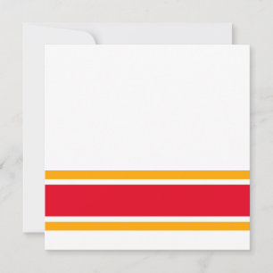 Sporty Bright Red Yellow Racing Stripes On White 