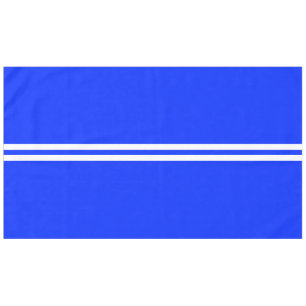 Sporty Bright Royal Blue Twin White Racing Stripes Tablecloth
