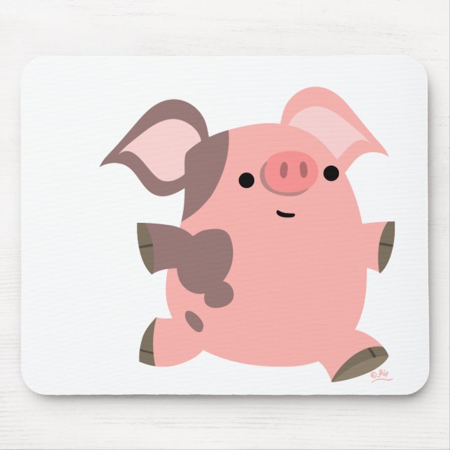 Sporty Cartoon Pig mousepad (Front)
