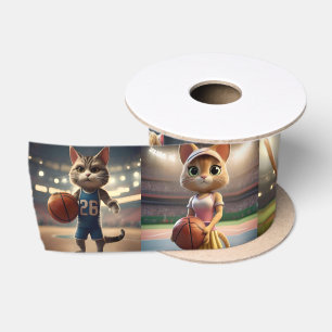 Sporty Cats Doing Sporty Things, Satin Ribbon