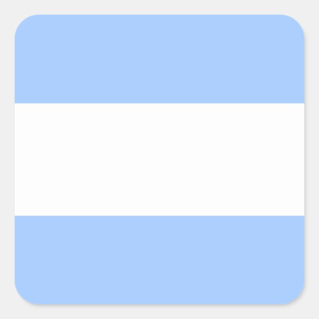 Sporty Chic Elegant Wide Light Blue White Stripes Square Sticker (Front)