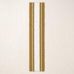 Sporty Chic Golden Brown White Racing Stripes Scarf<br><div class="desc">This classy,  sporty design features a white centre stripe with floating white pinstripes.  The outermost edge stripes are golden brown.</div>
