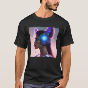 Sporty Chic Rebel Woman Cat Wolf Dog Ears Future T T-Shirt